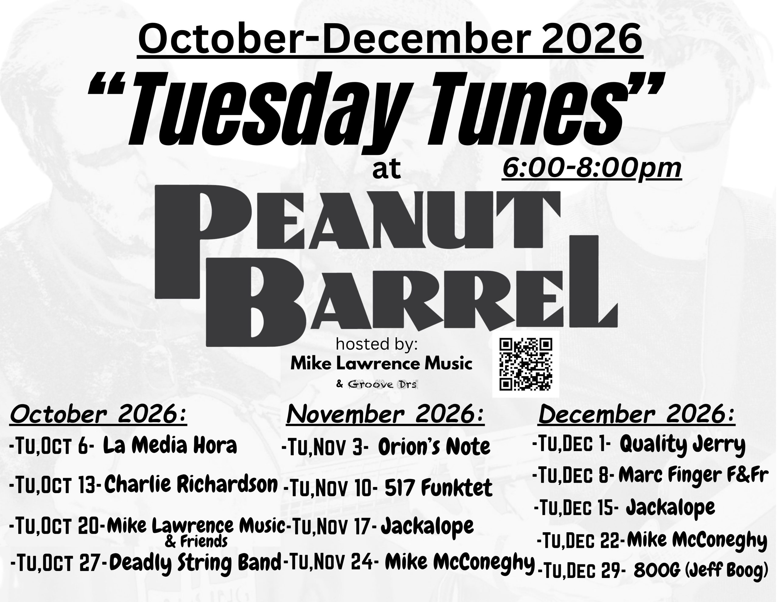 Tuesday Tunes – Hosted by Groove Drs & Mike Lawrence Music